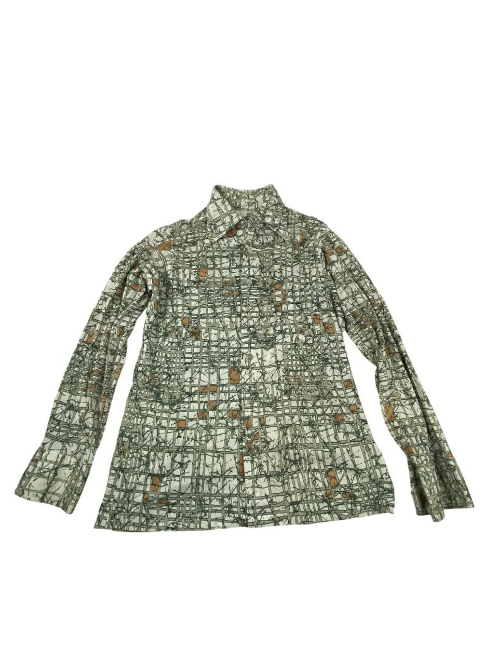 VGT 70's Sears King of the Road Abstract Print Long Sleeve Button-Up Shirt Disco